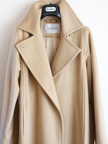 ハ*コ様 マックスマーラマニュエラアイコンコート白タグ38マヌエラキャメル100