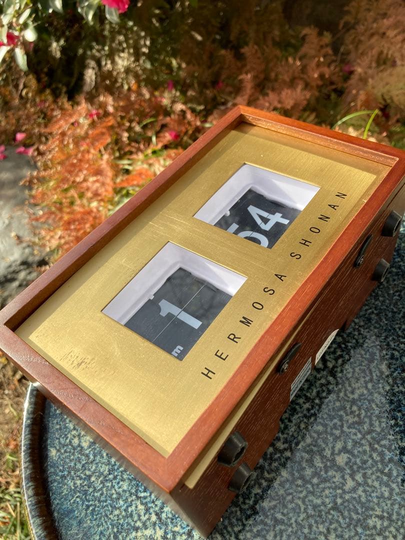 レトロヴィンテージ　すてきな時計　HERMOSA SHOMAN フリップ式置時計