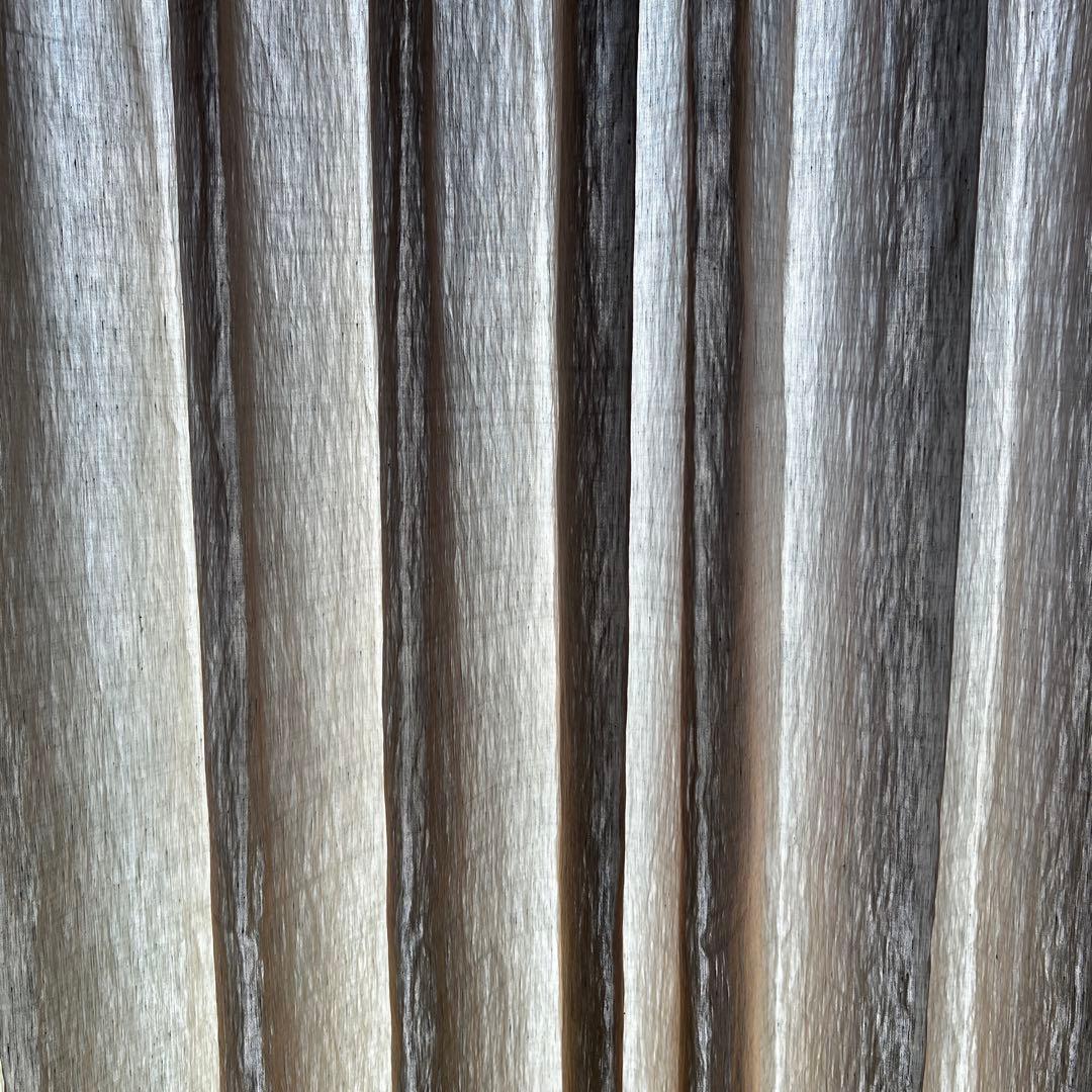 [最終価格]FISBAスイス製高級生地オーダーメイドグレードレープカーテン両開き