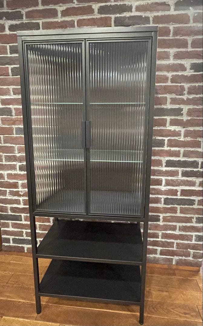 【福岡近郊限定IKEA】モスショーン　強化ガラス　ショーケース　スチールラック