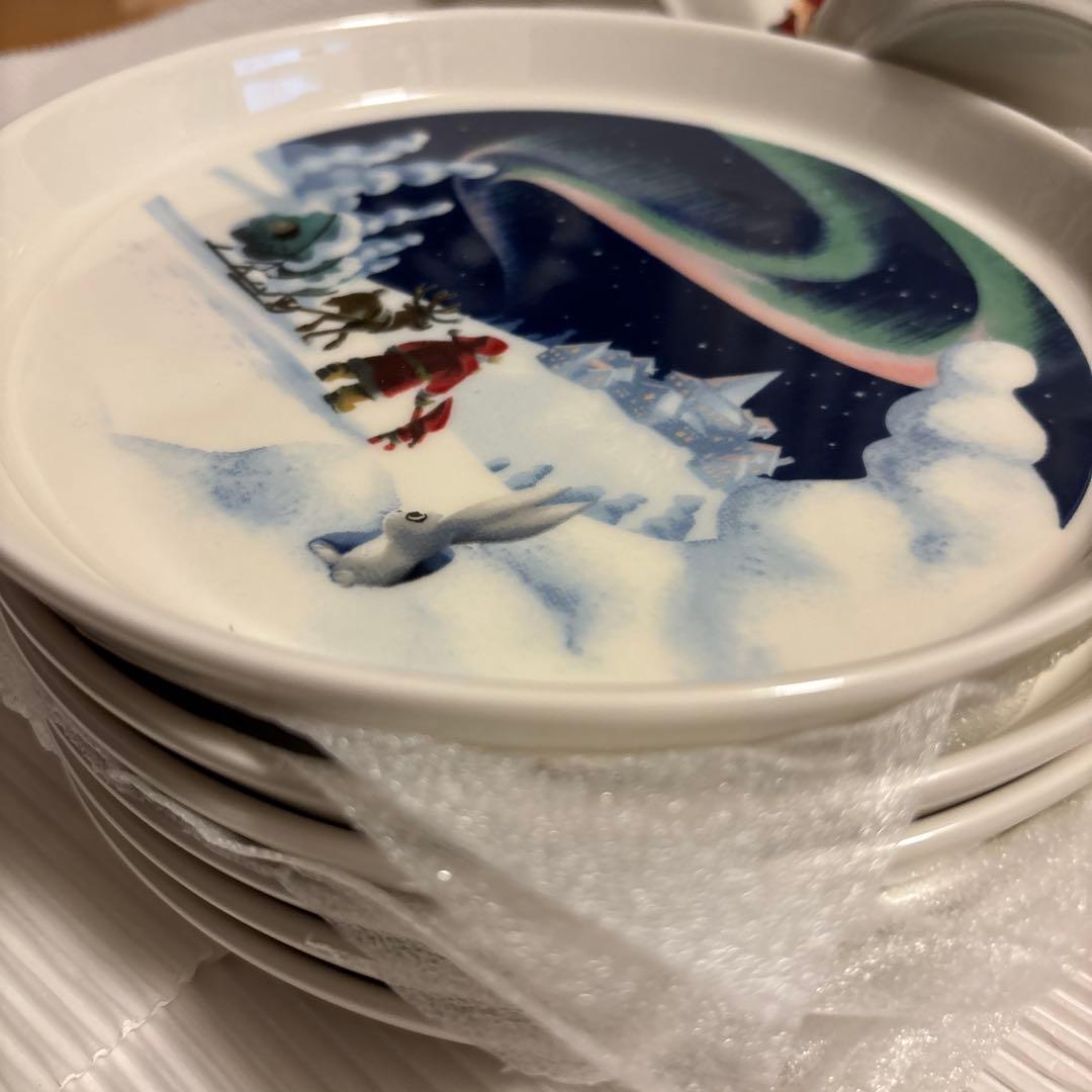 【ARABIA】クリスマス ボウル6個とプレート6セット