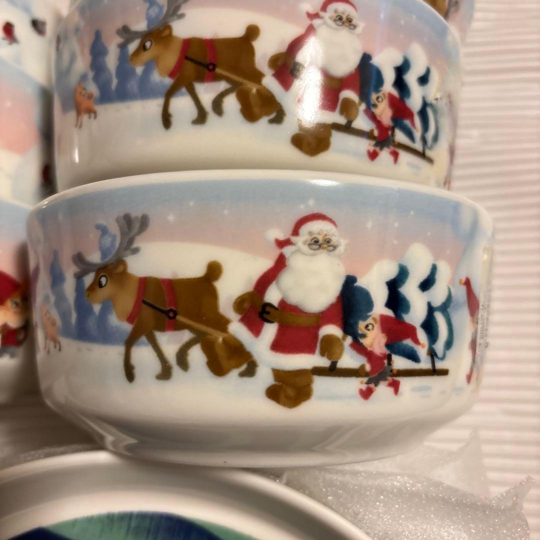 【ARABIA】クリスマス ボウル6個とプレート6セット