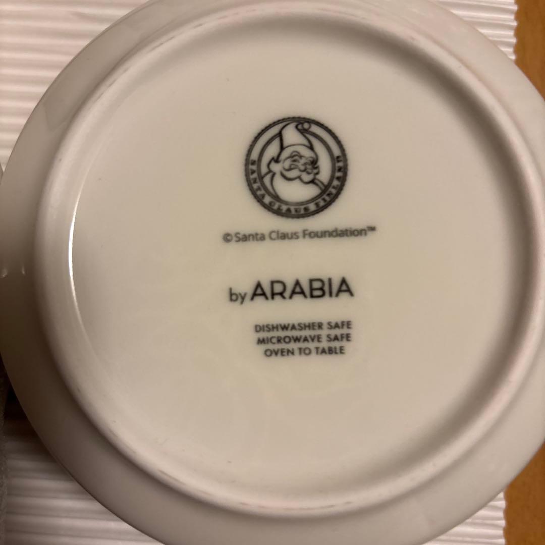 【ARABIA】クリスマス ボウル6個とプレート6セット