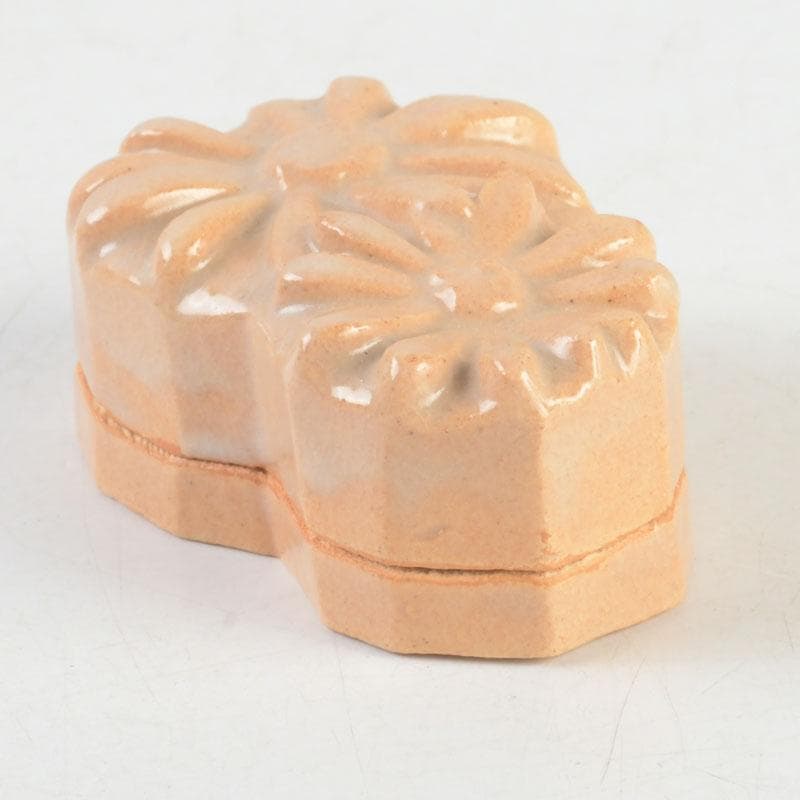 茶道具　萩焼　泥華窯造　坂田泥華　花香合　共箱　V　9729