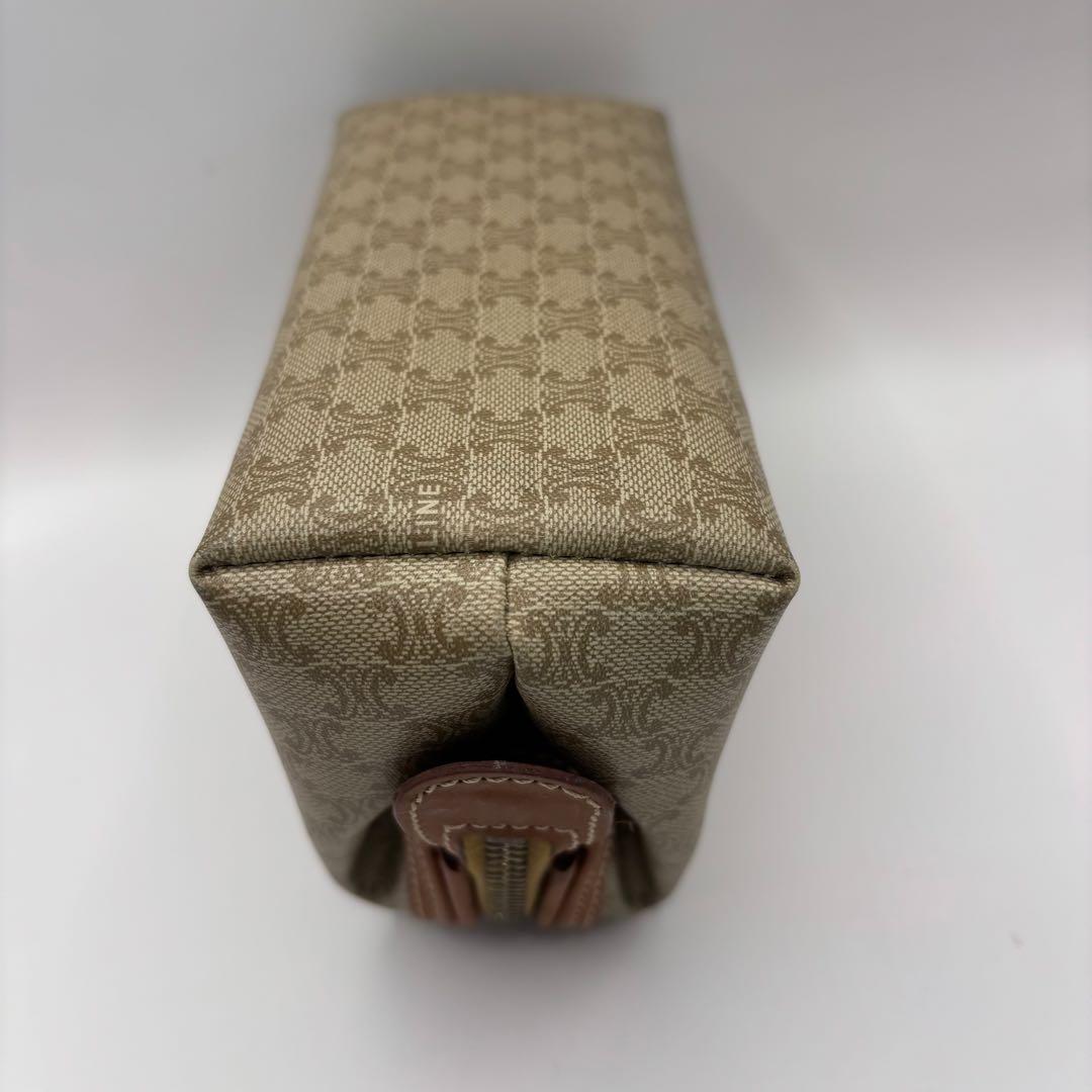 CELINE ポーチ　トリオンフ　マカダム　ベージュ　ブラウン　キャメル　レザー