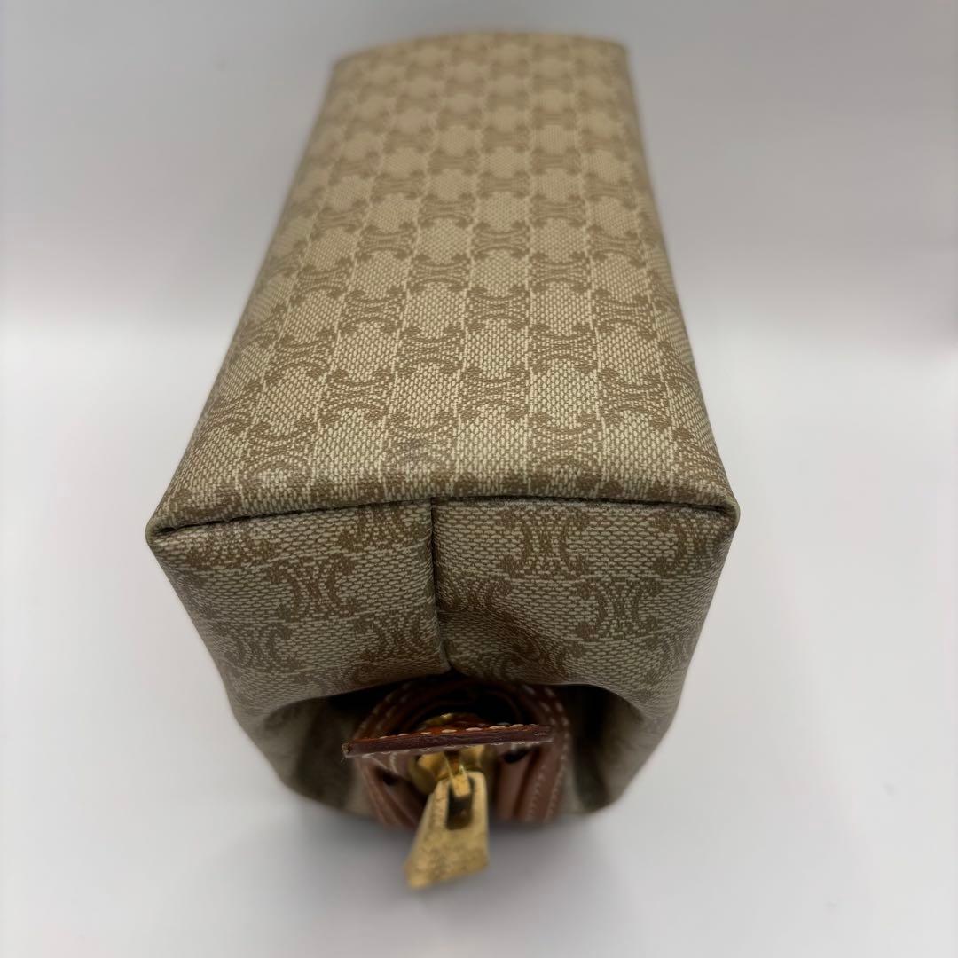 CELINE ポーチ　トリオンフ　マカダム　ベージュ　ブラウン　キャメル　レザー