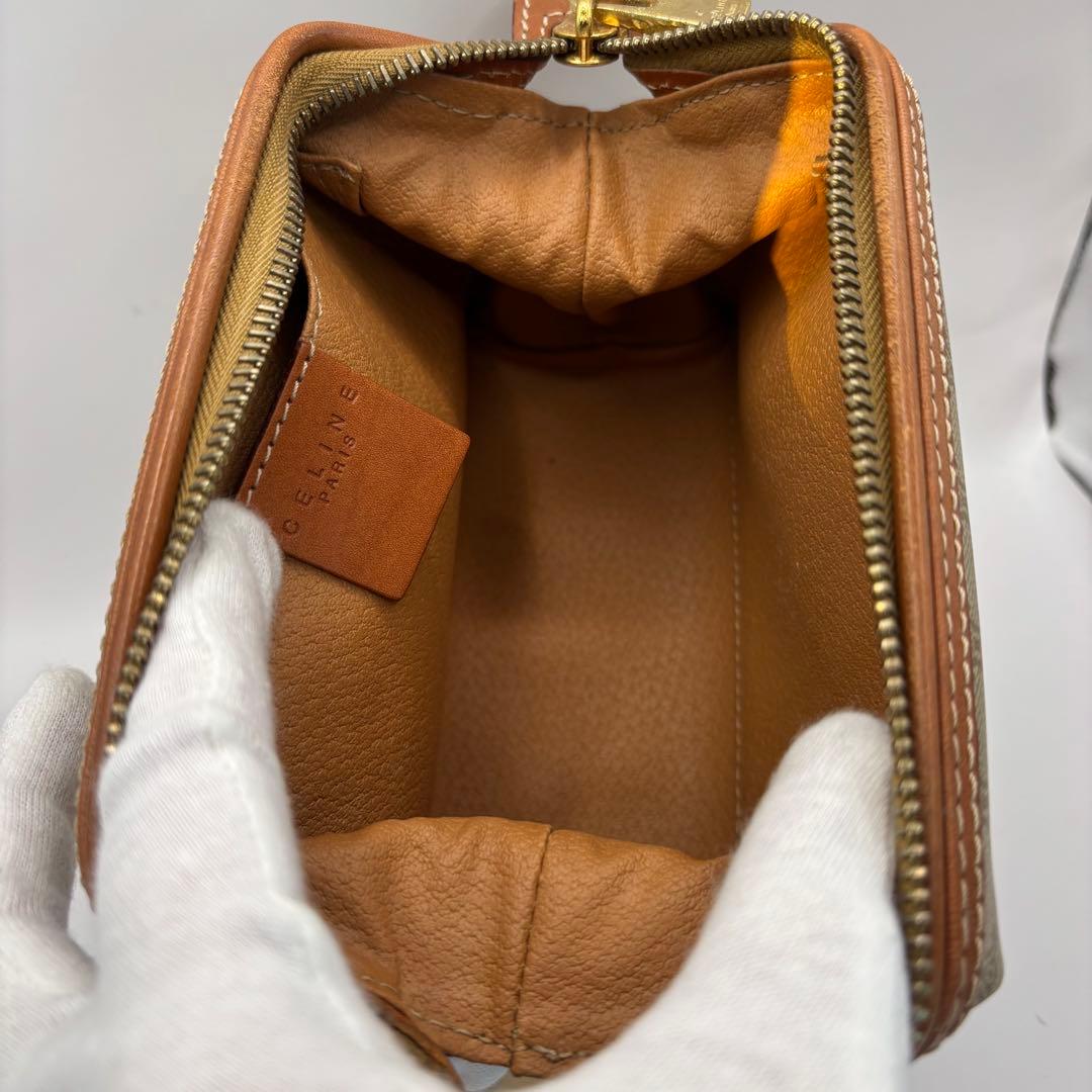 CELINE ポーチ　トリオンフ　マカダム　ベージュ　ブラウン　キャメル　レザー