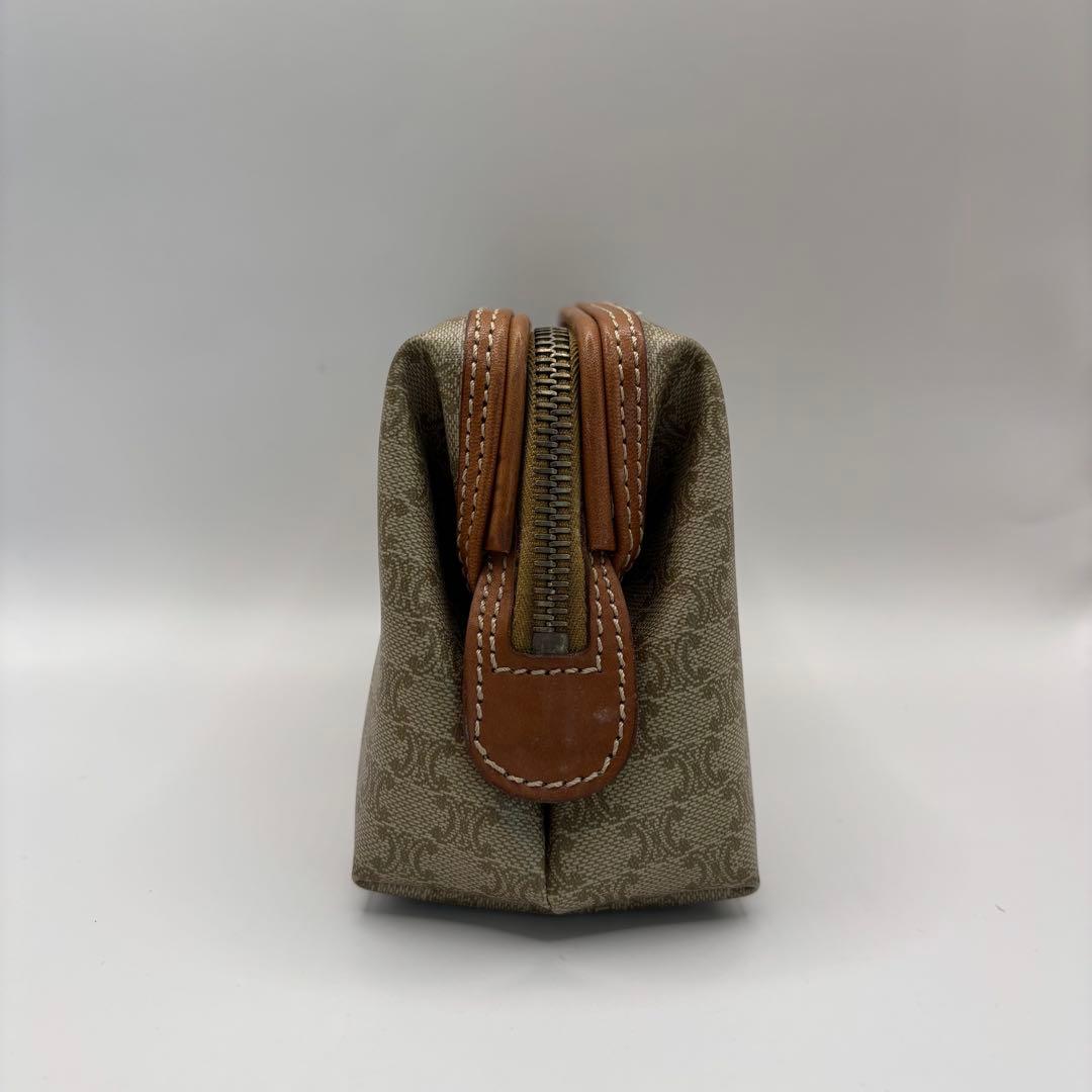CELINE ポーチ　トリオンフ　マカダム　ベージュ　ブラウン　キャメル　レザー