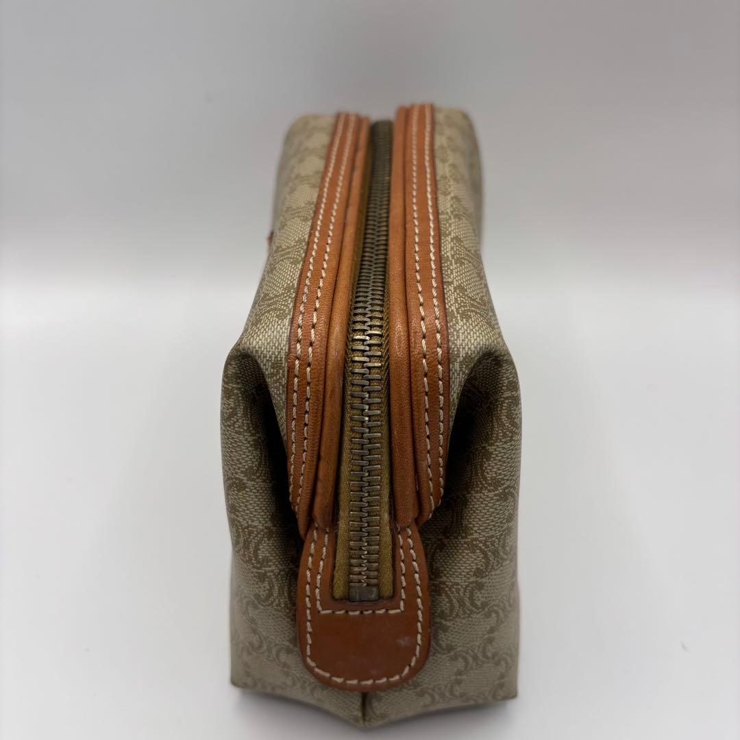 CELINE ポーチ　トリオンフ　マカダム　ベージュ　ブラウン　キャメル　レザー