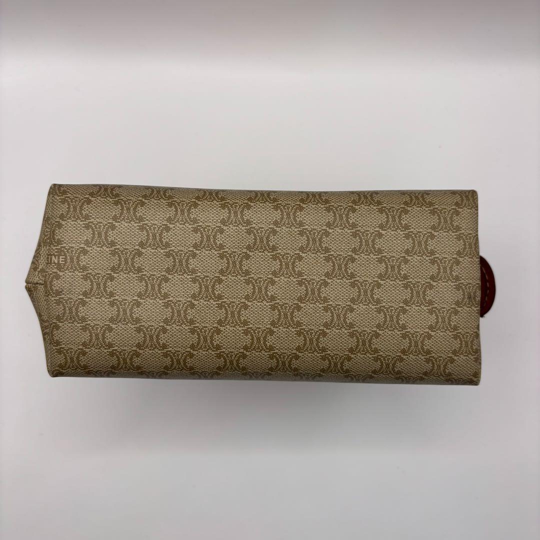 CELINE ポーチ　トリオンフ　マカダム　ベージュ　ブラウン　キャメル　レザー