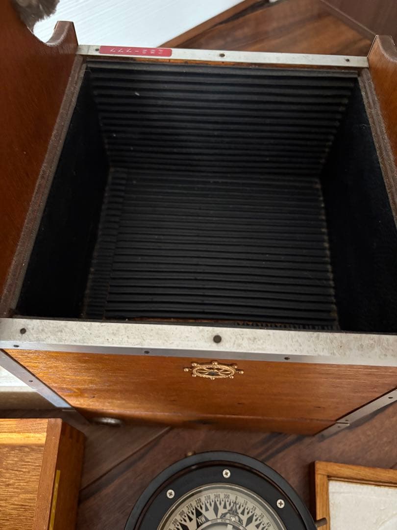 アンティーク　船舶用羅針盤　佐浦計器製作所　コンパス 木製ケース付きB-100