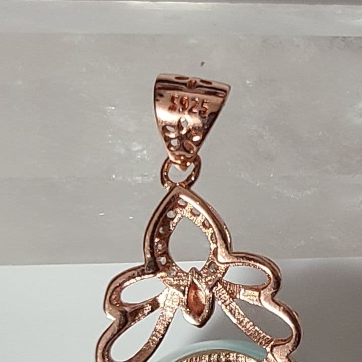 ラリマー 天然石 高品質 ペンダント トップ ネックレス ピンクゴールド