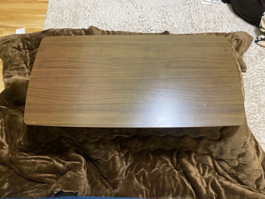 ニトリ 木製こたつテーブル 105cm長方形 ブラウン 毛布付き