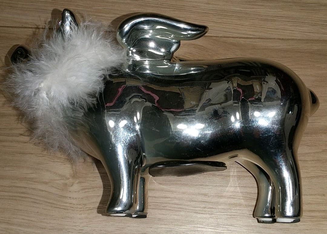 ★統一教会 超お金が貯まる【 銀のブタ貯金箱 】☆新品未使用