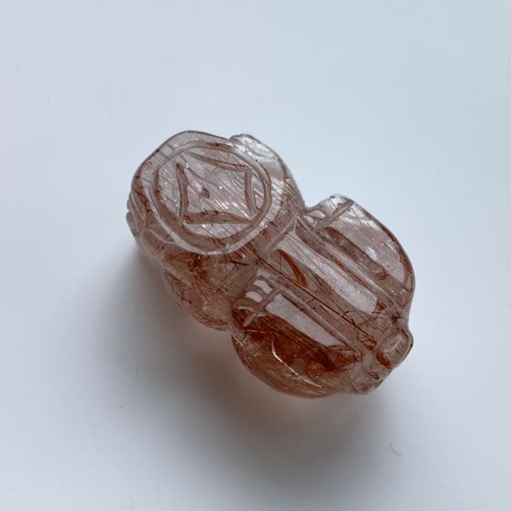 高品質 高透明度 ブラウンルチルクォーツ 貔貅（ヒキュウ）天然石 置物