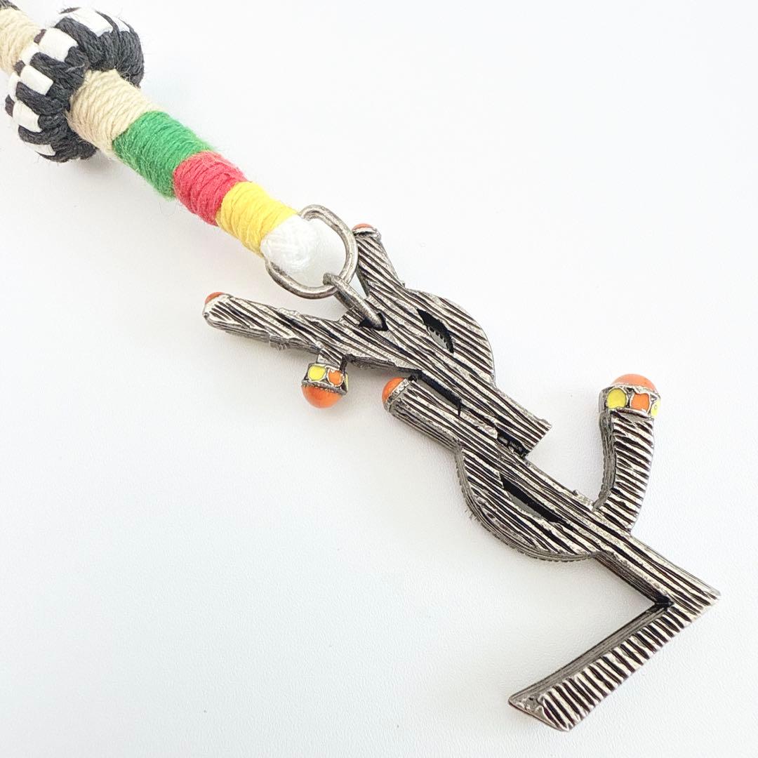 サンローラン シグネチャー キーリング バッグチャーム メタル 本革 レディース