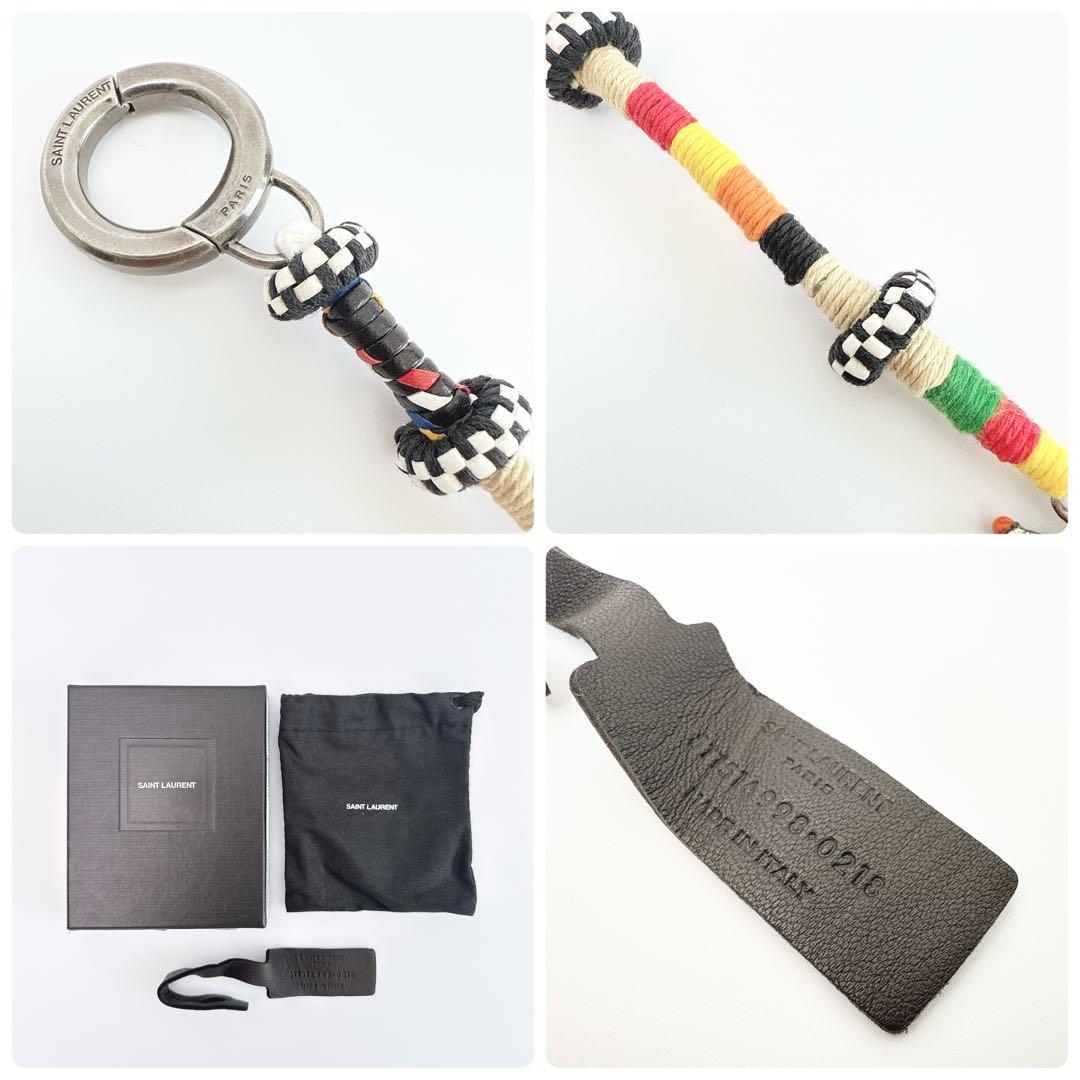 サンローラン シグネチャー キーリング バッグチャーム メタル 本革 レディース