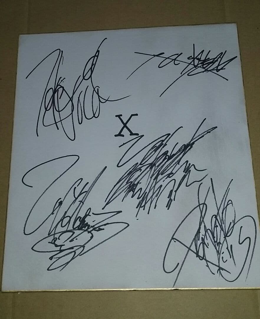 Xジャパン　初期の直筆サイン色紙