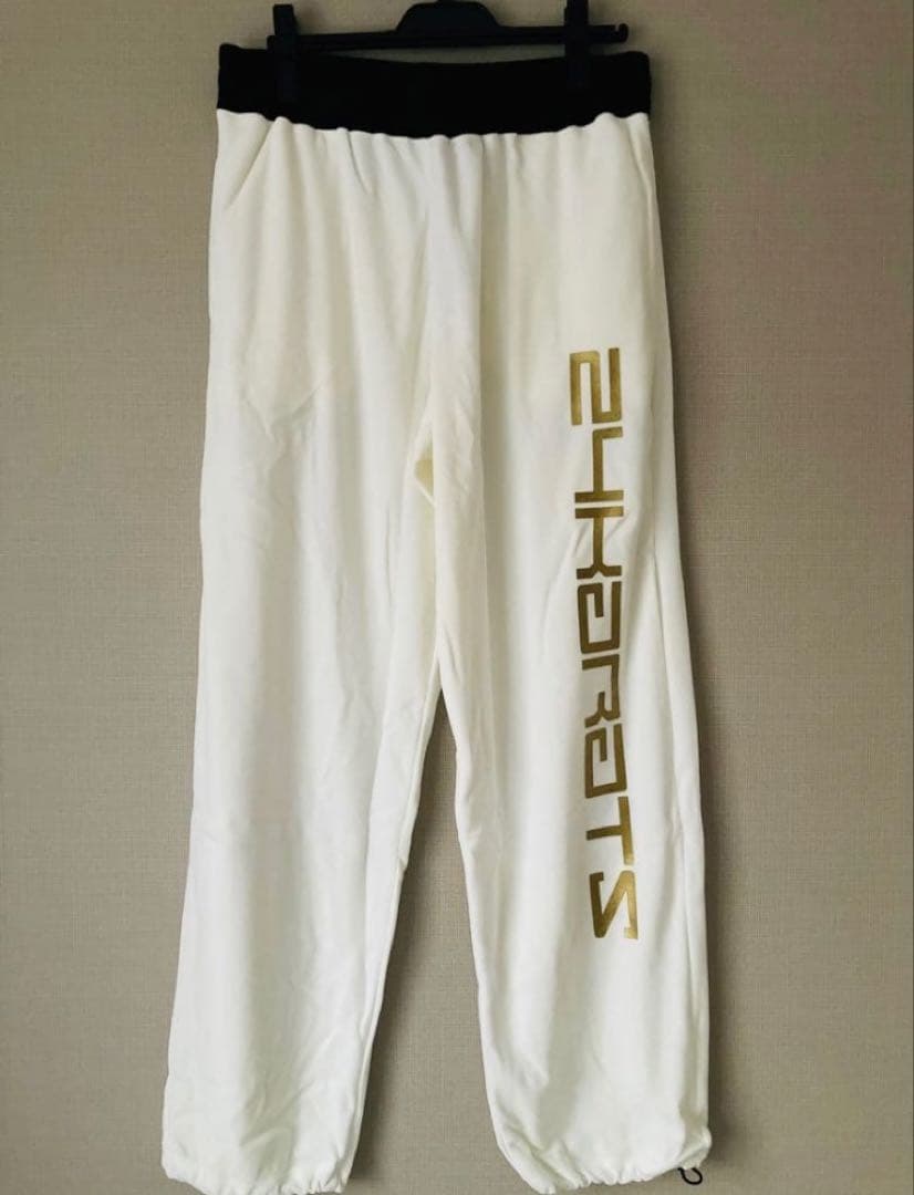 【24KARATS】2007年初期 ベロア素材セットアップ　ホワイトLサイズ