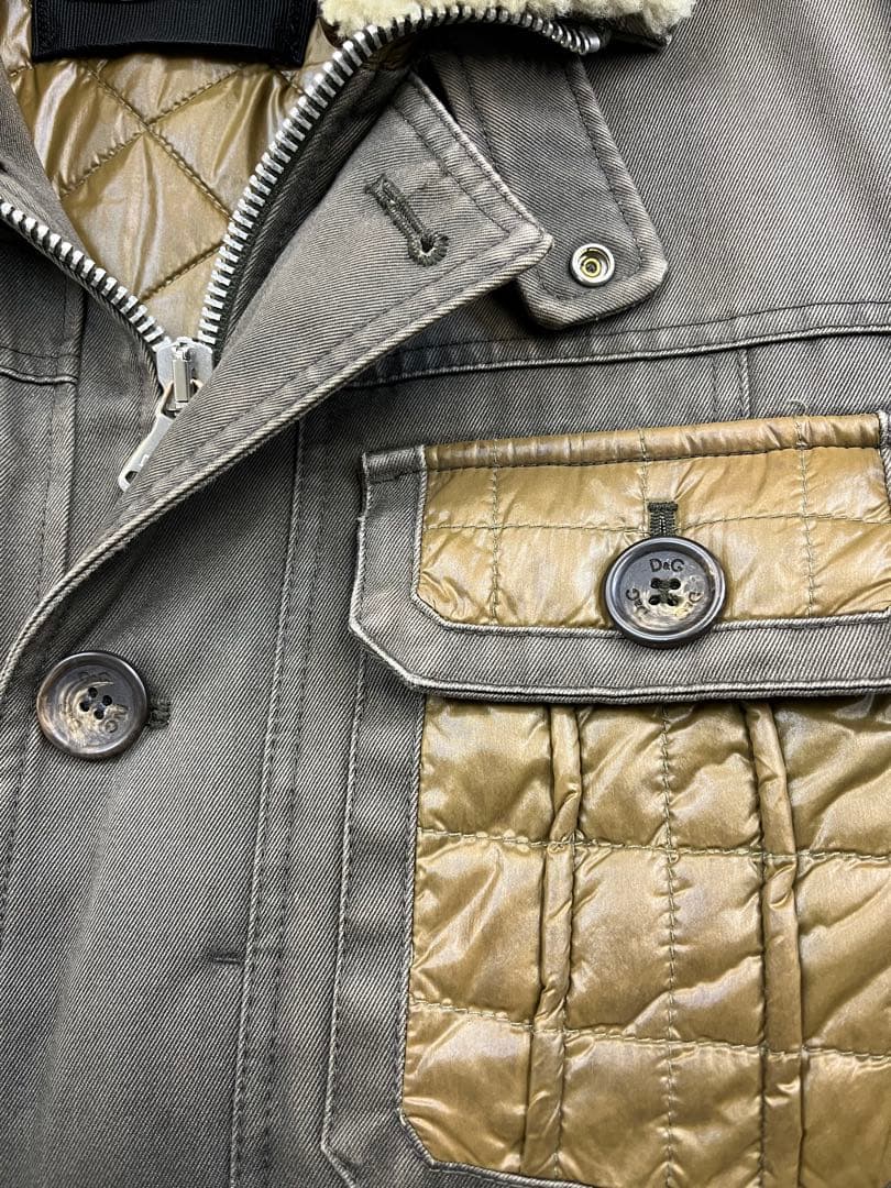 DOLCE & GABBANA 襟ボア ジャケット D&G 48 イタリー製