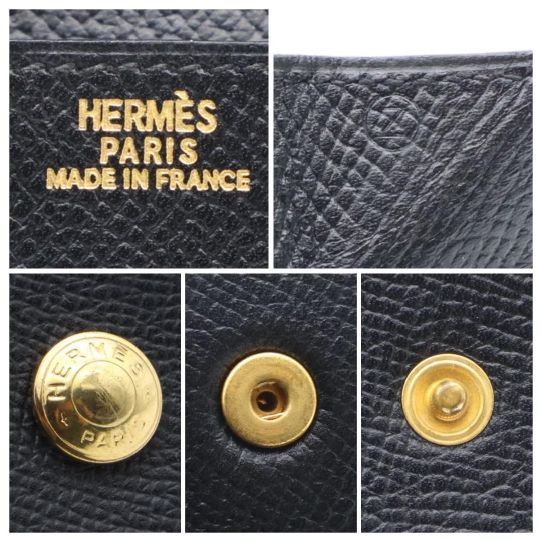 【超極美品】HERMES ルヴァンキャトル　エプソン　黒　ケース　小銭入れ