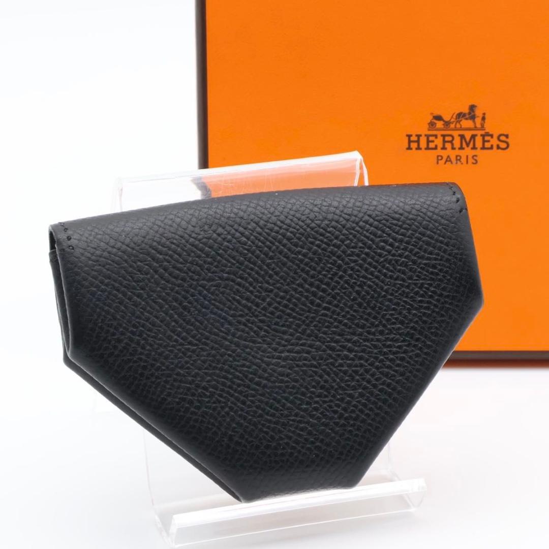 【超極美品】HERMES ルヴァンキャトル　エプソン　黒　ケース　小銭入れ
