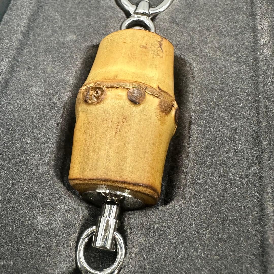 美品✨グッチ ロゴ バンブー キーホルダー キーリング バッグ チャーム