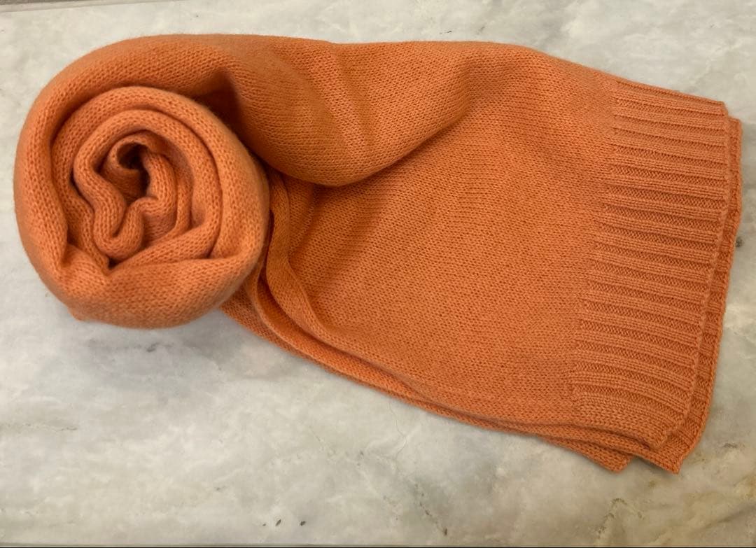 malo カシミヤ マフラー オレンジ