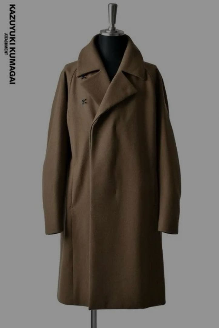 定価96120円アタッチメント　カシミヤ混2重ニットフラノ3レイヤーフードコート