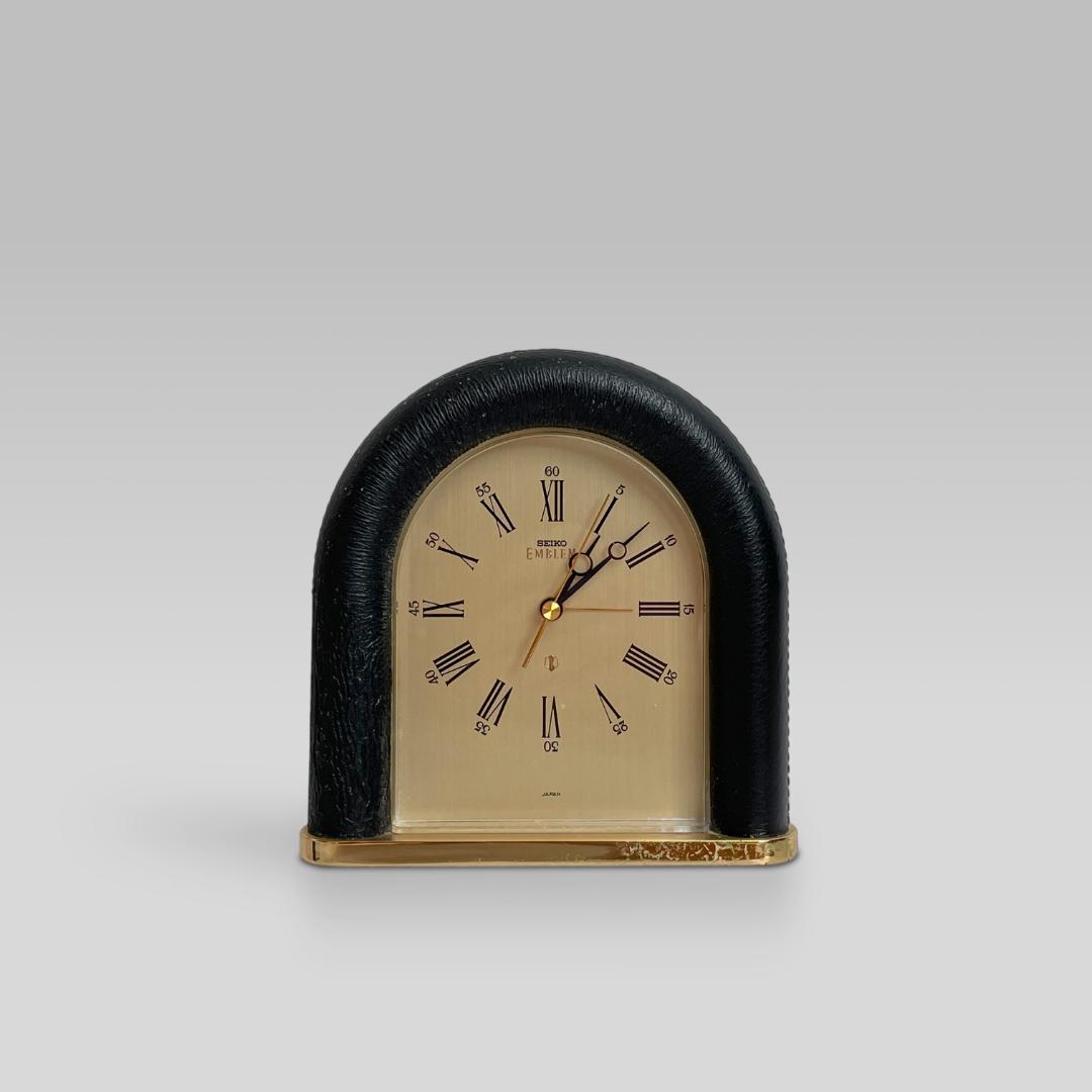 90s【SEIKO】EMBLEM モダン ヴィンテージ デスククロック 時計