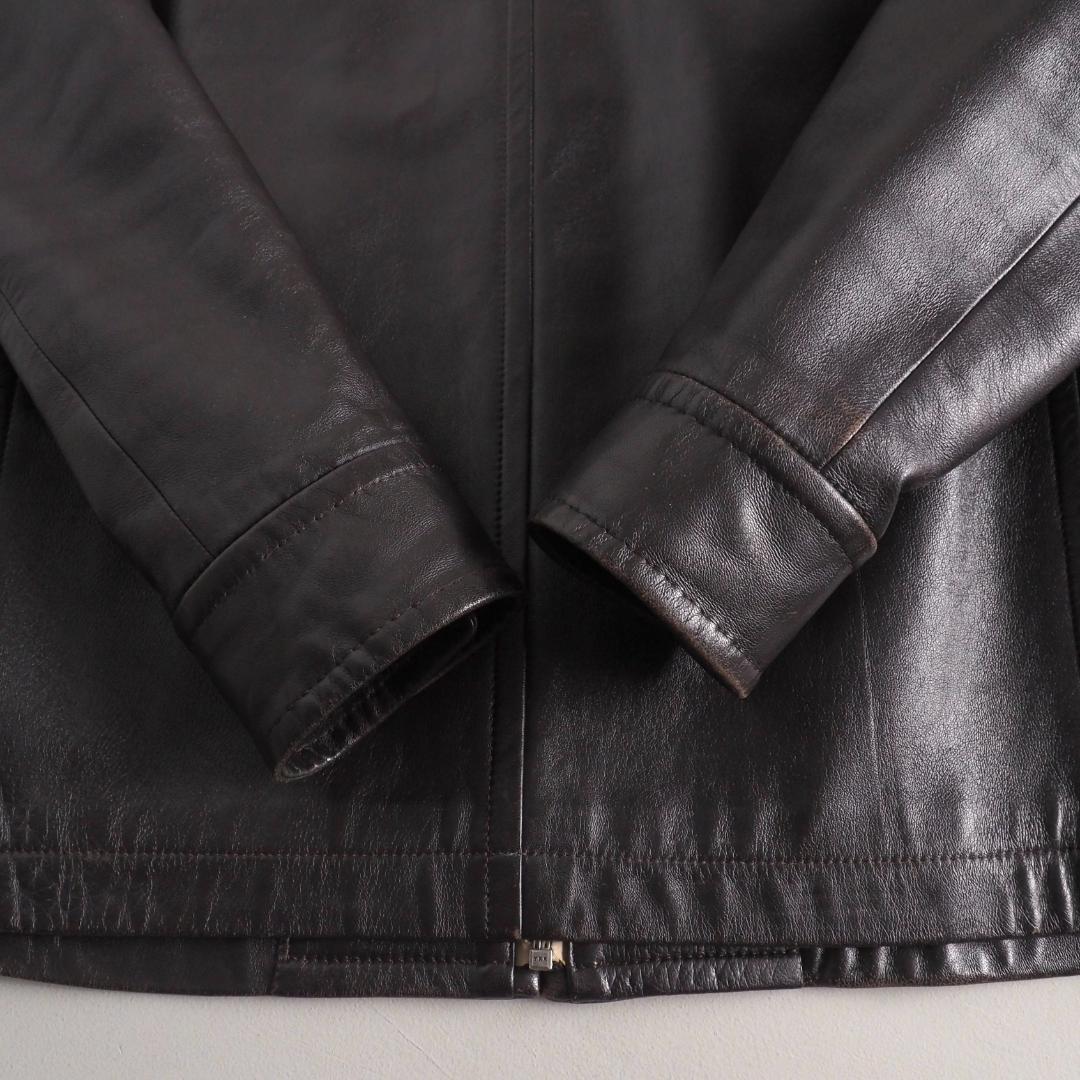 ラルフローレン　羊皮　レザージャケット　ダークブラウン　美品