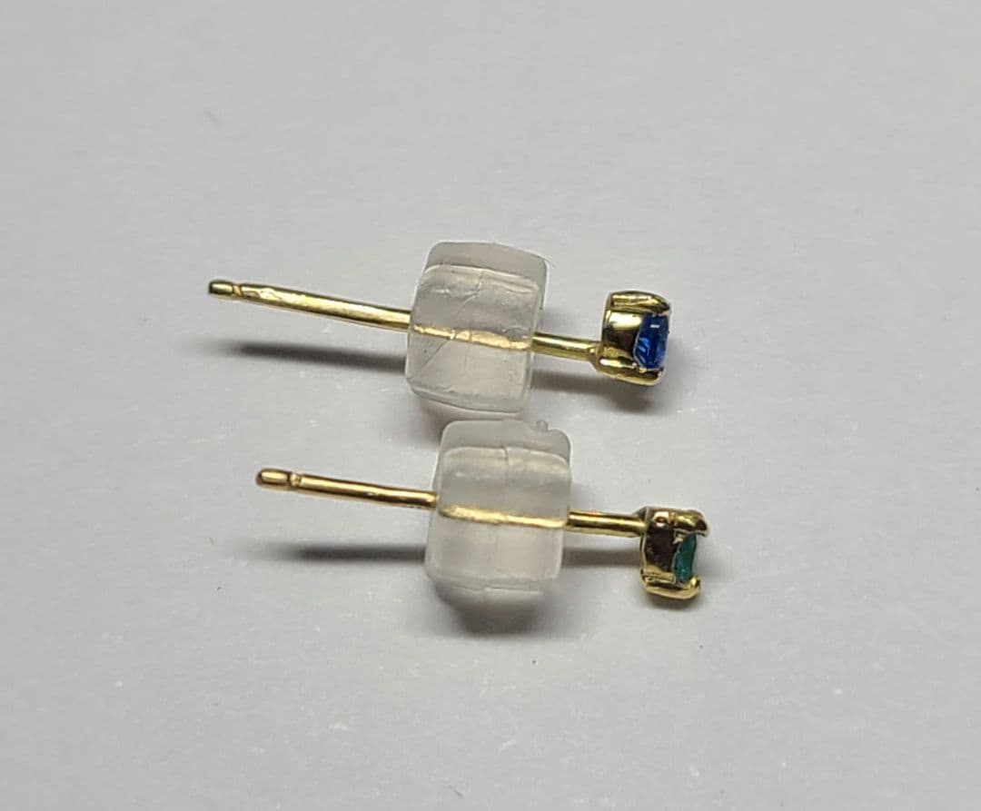 美しいネオン達!!★アウイナイト&バターリャパライバトルマリン18Kピアス★