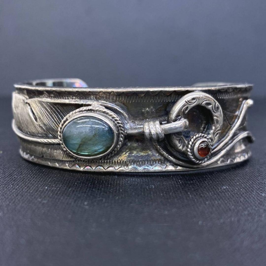 一点物 あるじゃん シルバー925 フェザー イーグル リング バングル