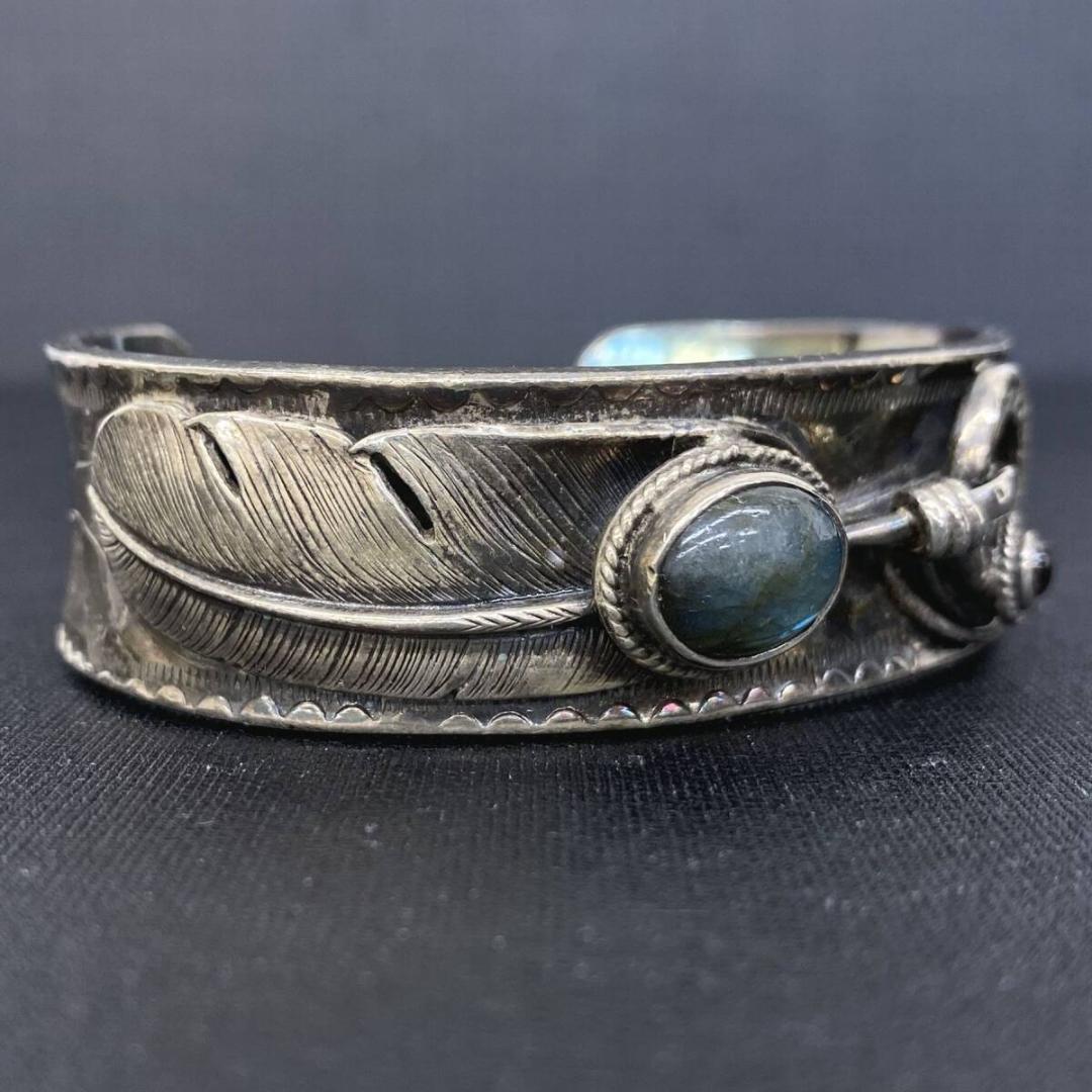 一点物 あるじゃん シルバー925 フェザー イーグル リング バングル