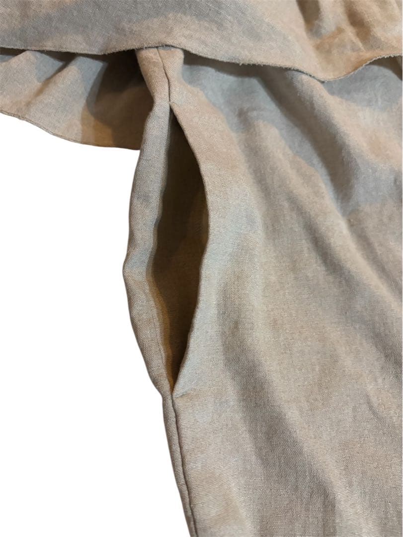 未使用級　イエナ ラブークル IENA 　リネンフリルサロペット　ベージュ