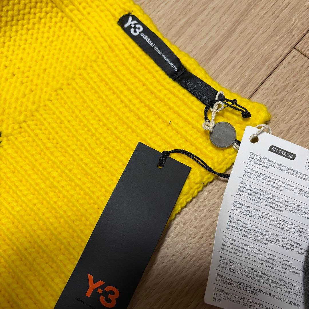 Y-3 ワイスリーKNIT SCARF ニット ロング マフラー　ストール　黄色