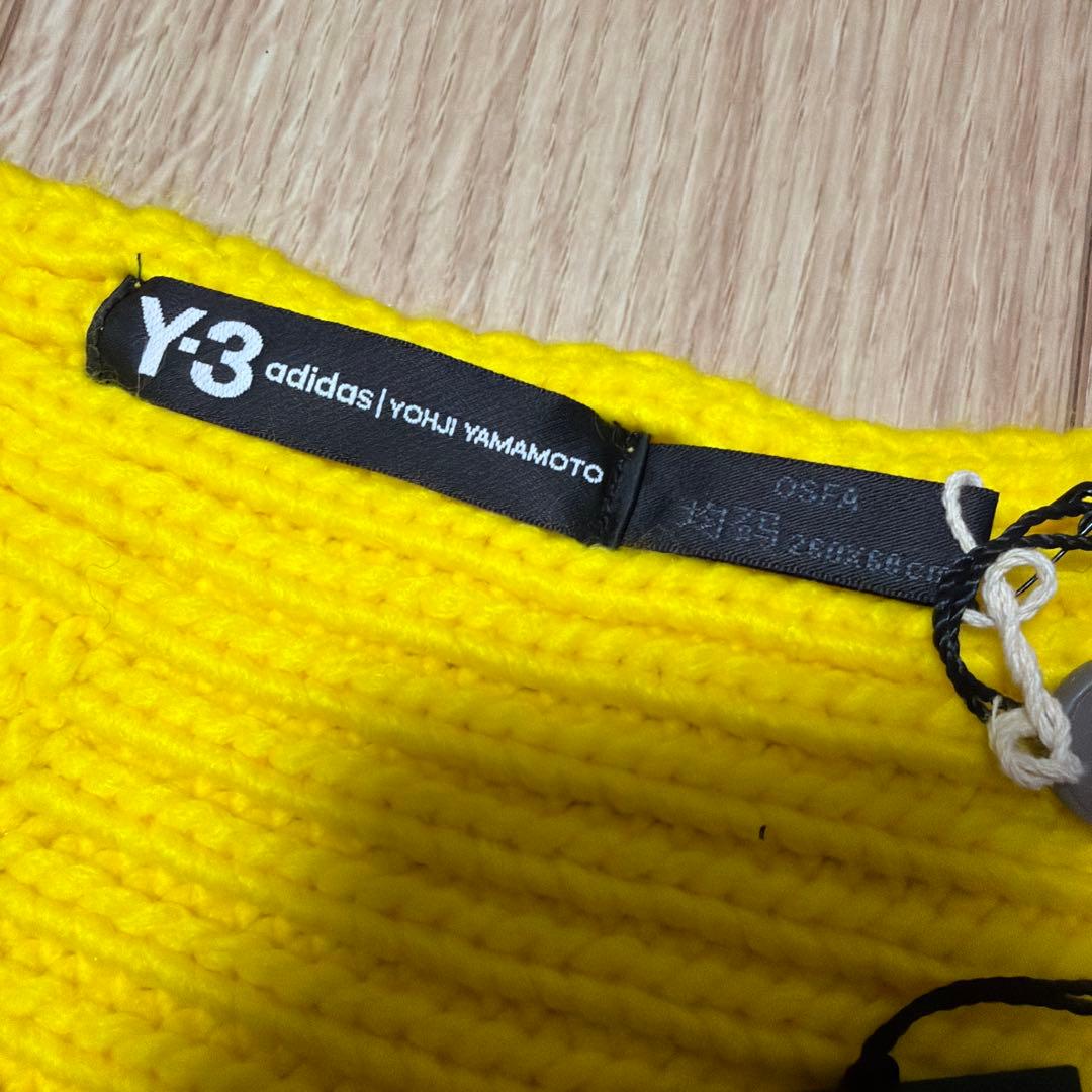 Y-3 ワイスリーKNIT SCARF ニット ロング マフラー　ストール　黄色