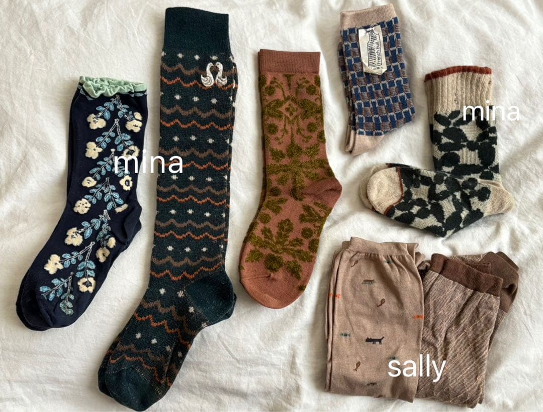ミナペルホネン　sally scott 他　ソックス7点
