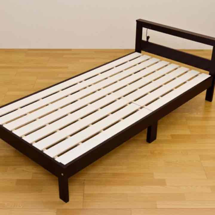 Salem　棚・コンセント付きベッド　DBR/LBR  定価65000円相当