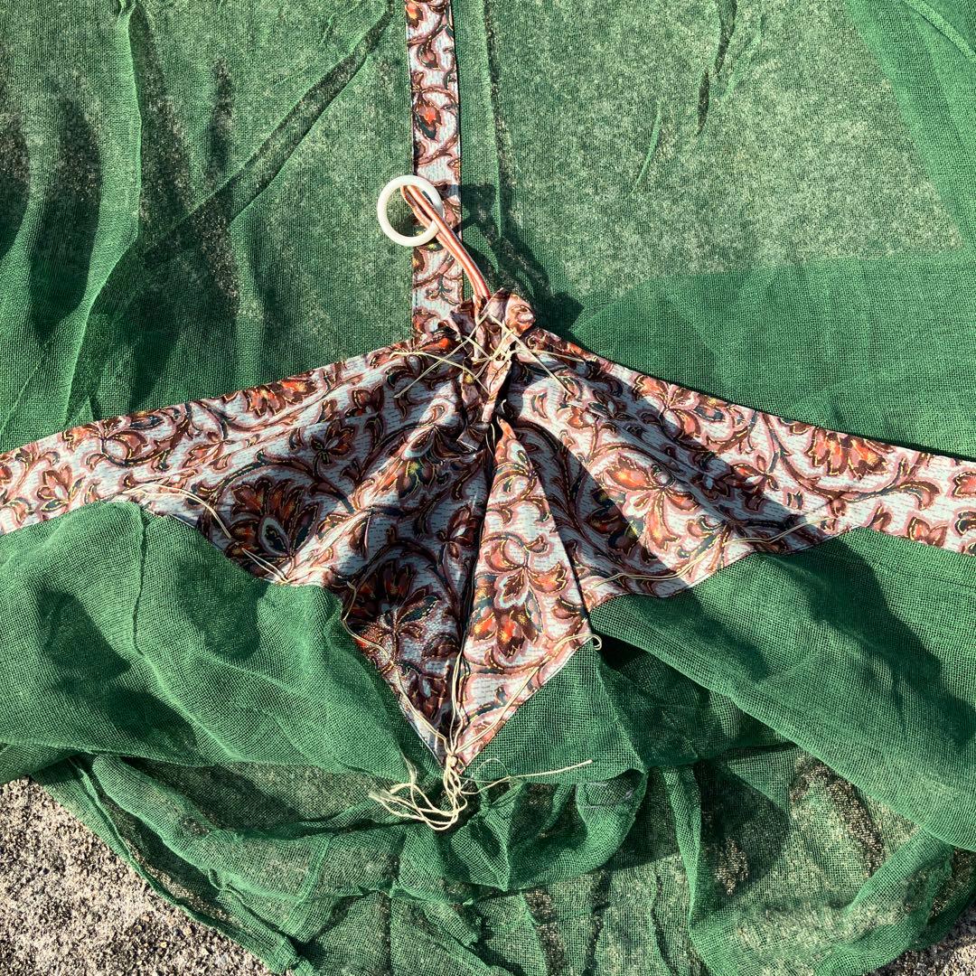 武者屋 大きめ 緑色蚊帳、 日本製