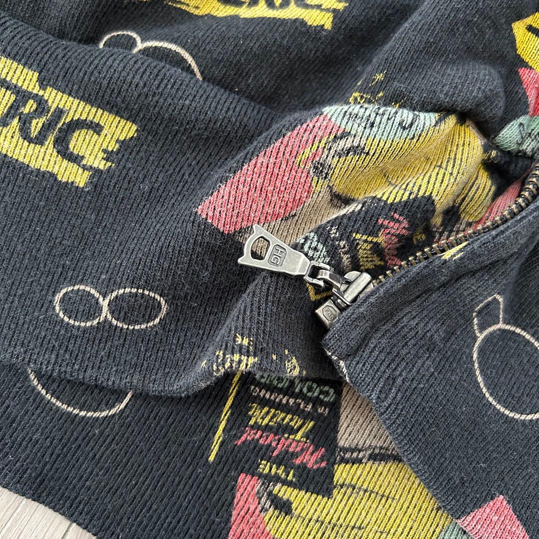 ヒステリックグラマー ジップアップパーカー 黒 L ヒスガール 総柄 Dr.HG