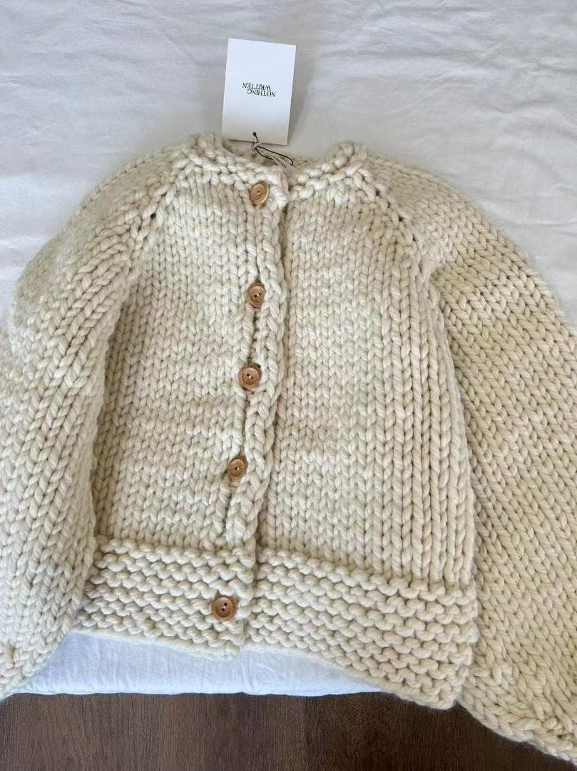 nothing written ウール 手編み カーディガン