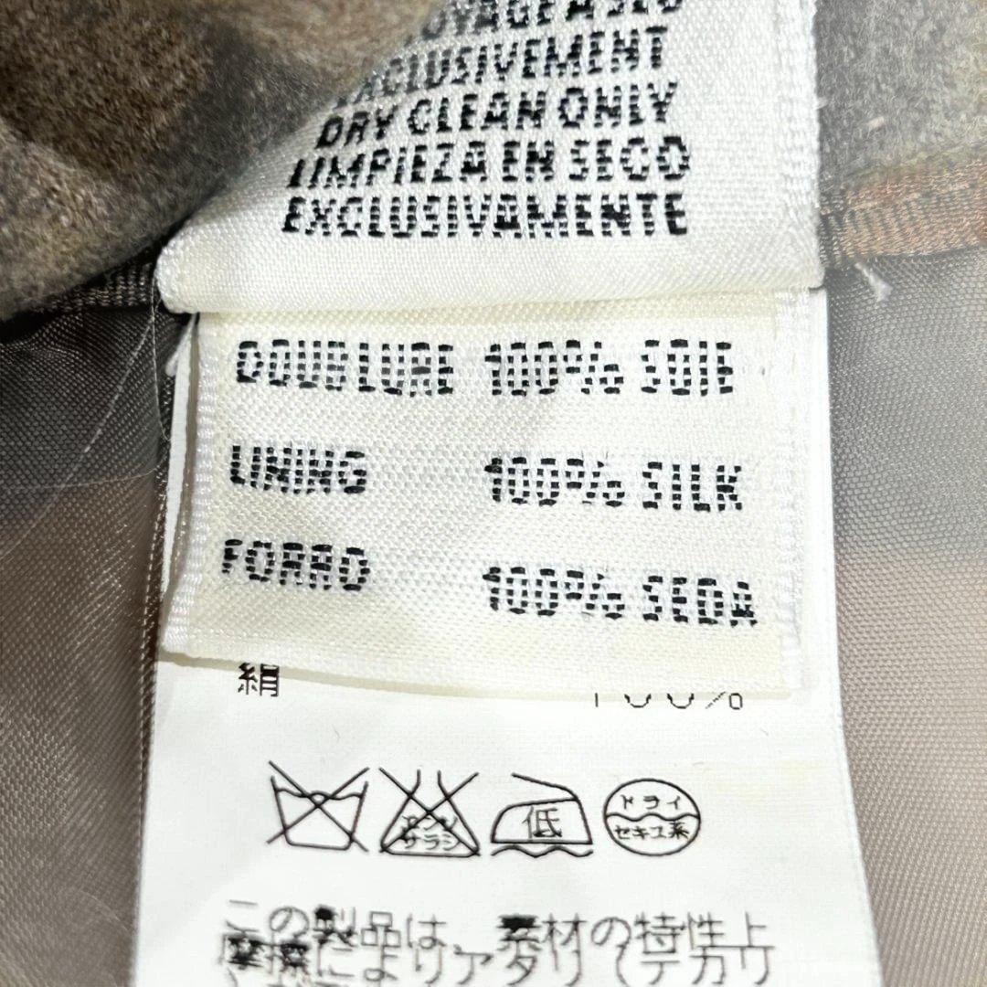 HERMES　エルメス　フレアスカート　ひざ丈　44　ブラウン　ウール×カシミア