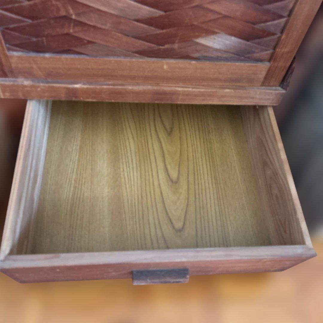 送料込み　伝統工芸　置き水屋　茶道具　置水屋　水屋箪笥　網代引戸　茶箪笥