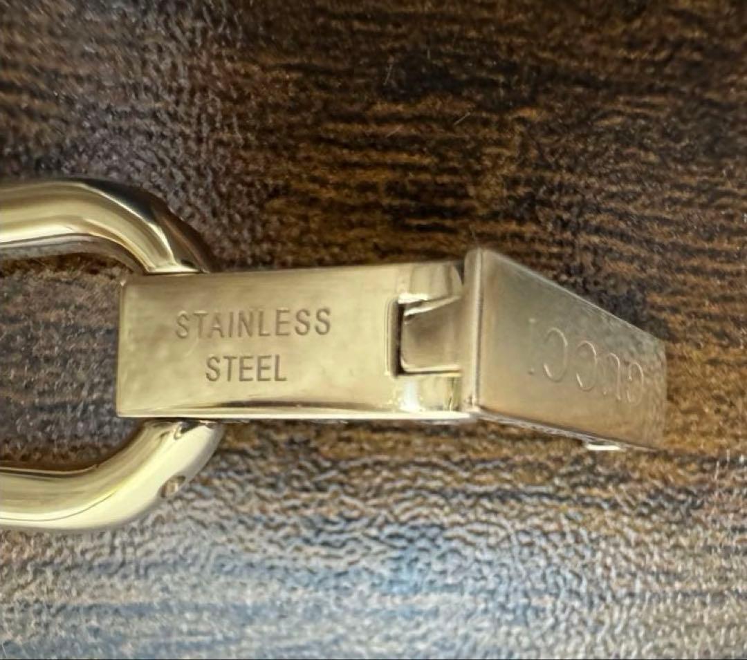 美品GUCCI 1500L ゴールド/GGシェル文字盤 1Pダイヤ