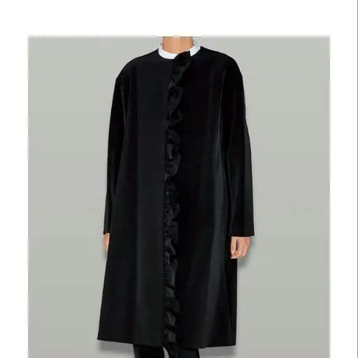 ブラック フロントラッフルコート