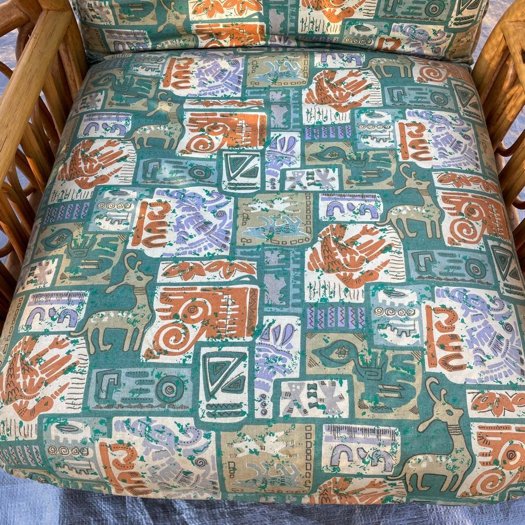 天然籐 ラタン 回転式 リクライニング座椅子 肘付き アームレスト付き