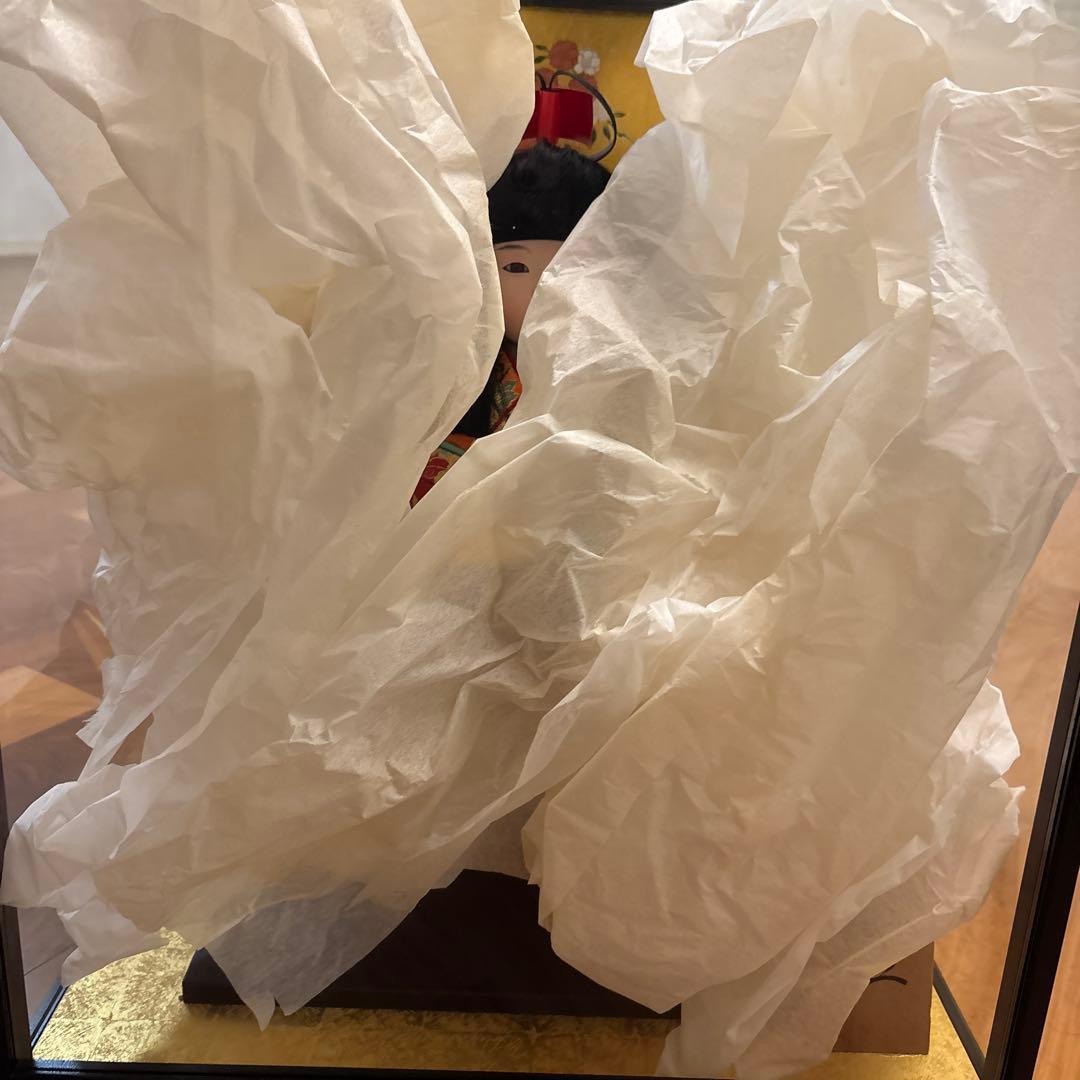 市松人形　三笠　大峰　ガラスケース、箱付き