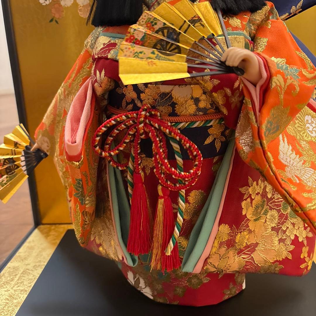 市松人形　三笠　大峰　ガラスケース、箱付き