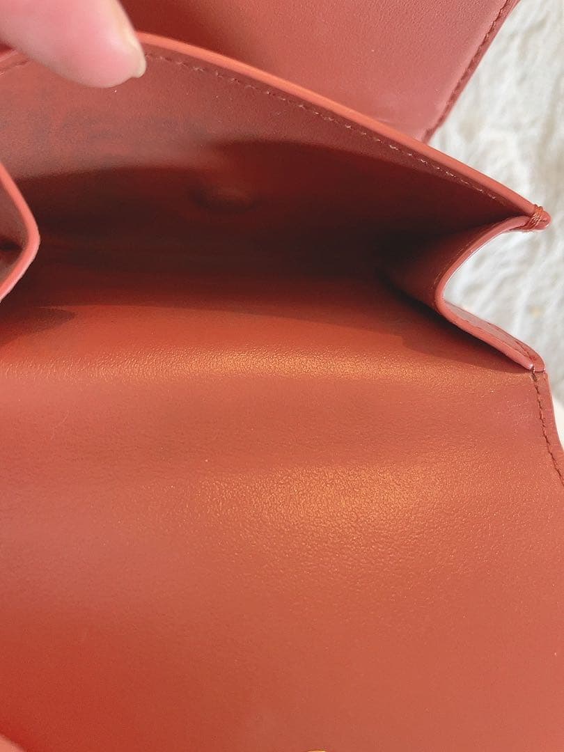 Racine　CELINE 三つ折りトリオンフ財布 テラコッタ色